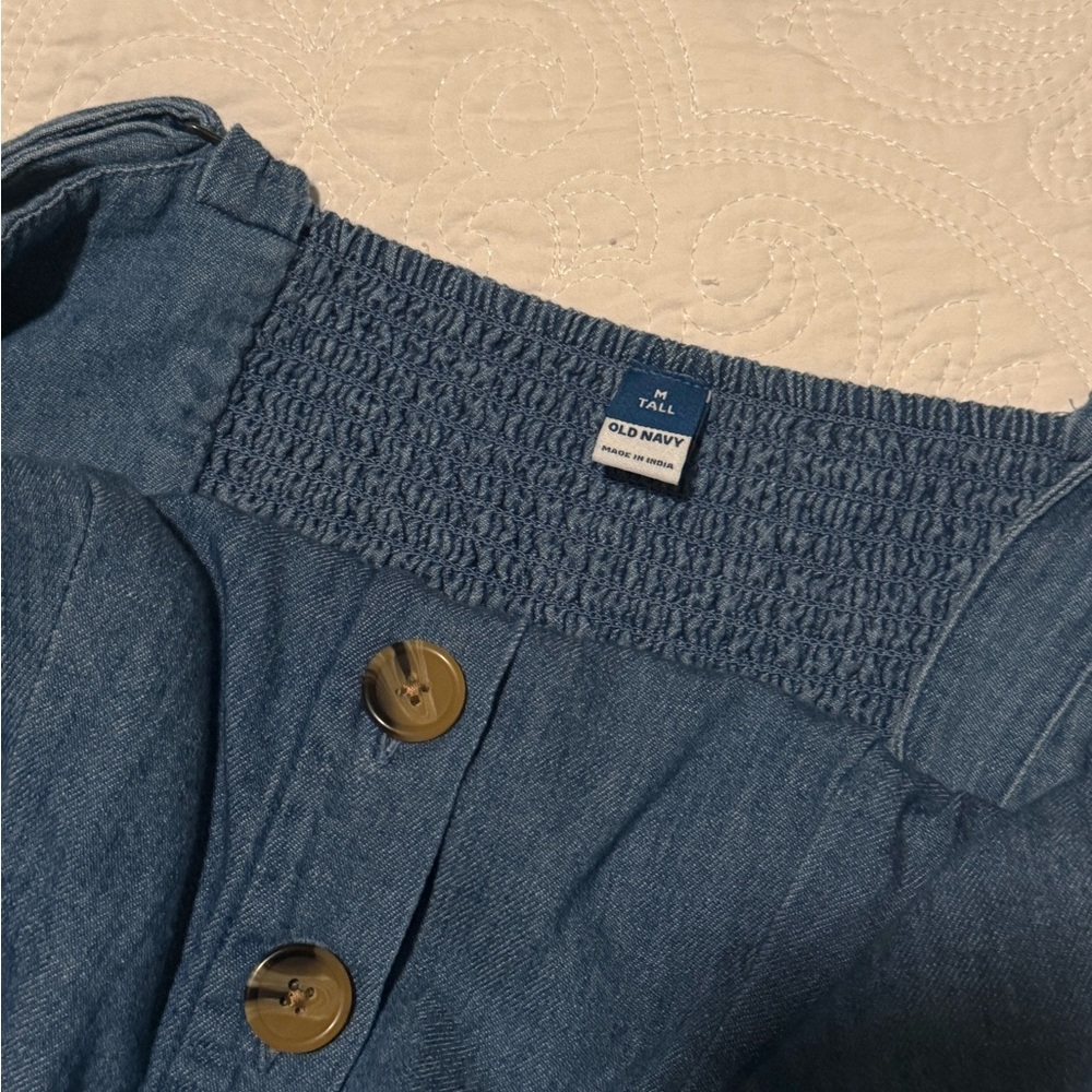 Old Navy Blue Denim Jumpsuit with Gold Buttons - Picture 7 of 9